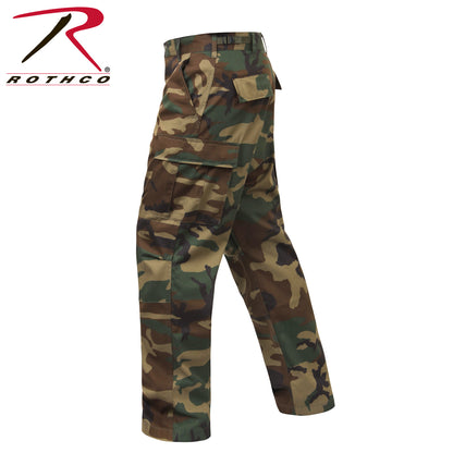 Rothco Relaxed Fit Zipper Fly BDU Pants in Woodland Camo, Size Large