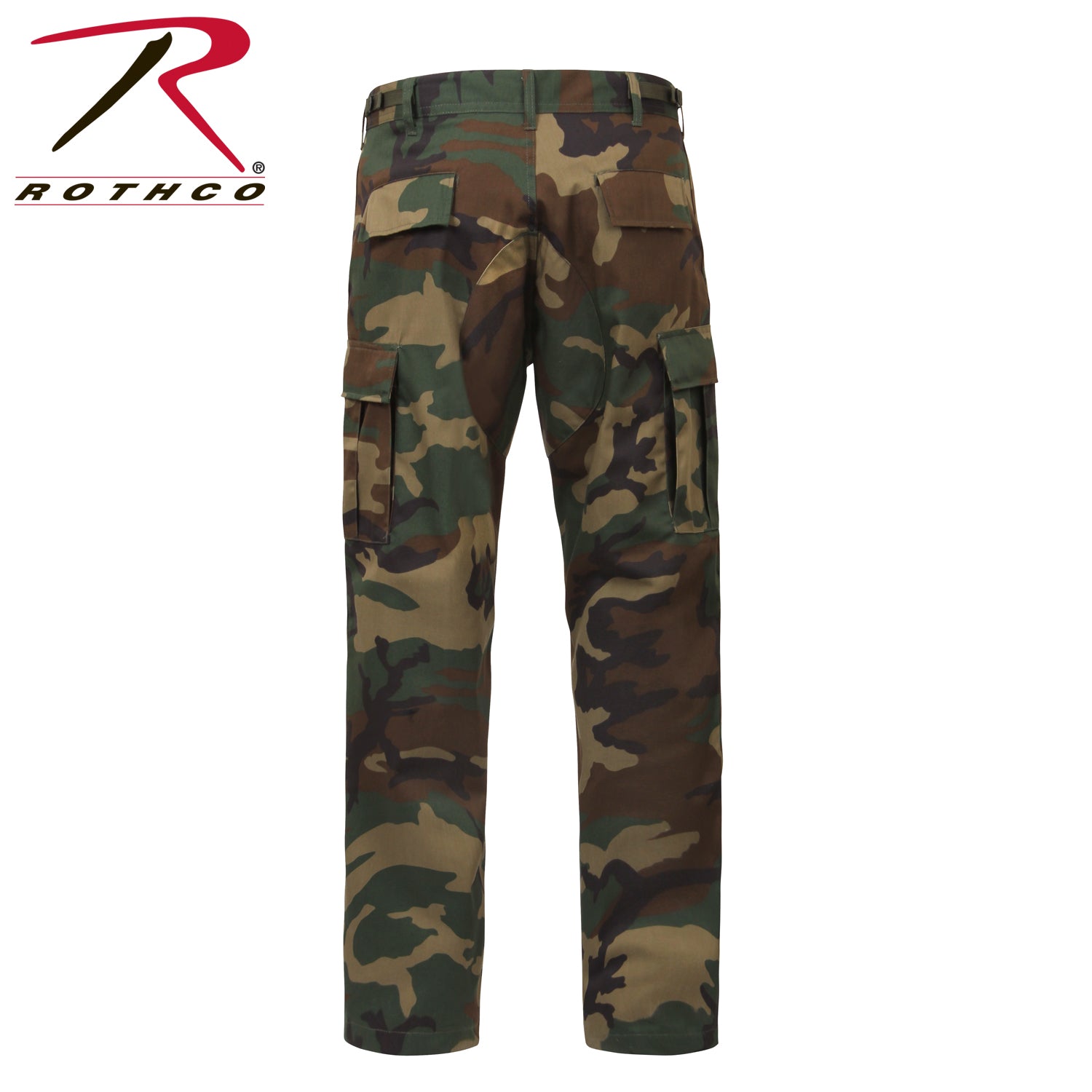 Rothco Relaxed Fit Zipper Fly BDU Pants in Woodland Camo, Size Large