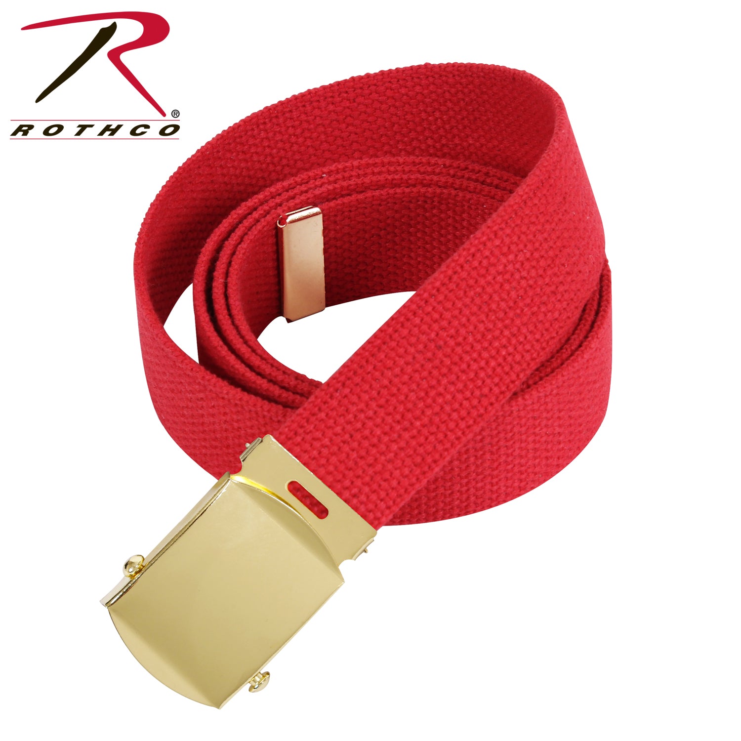Rothco Web Belts - 54 Inches Long Red with Gold Buckle