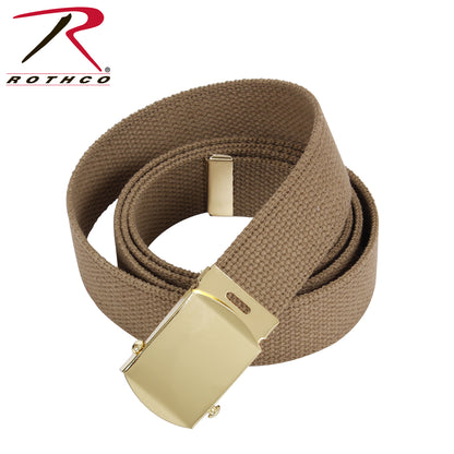 Rothco Web Belts - 54 Inch Adjustable Coyote Brown with Gold Buckle