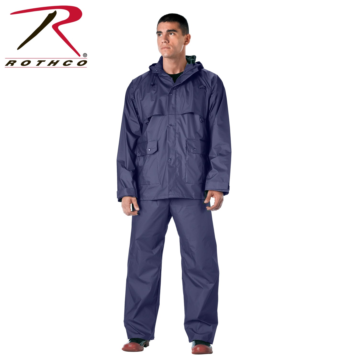 Rothco Microlite PVC Rainsuit Navy Blue Size M – Lightweight Waterproof All-Weather Gear