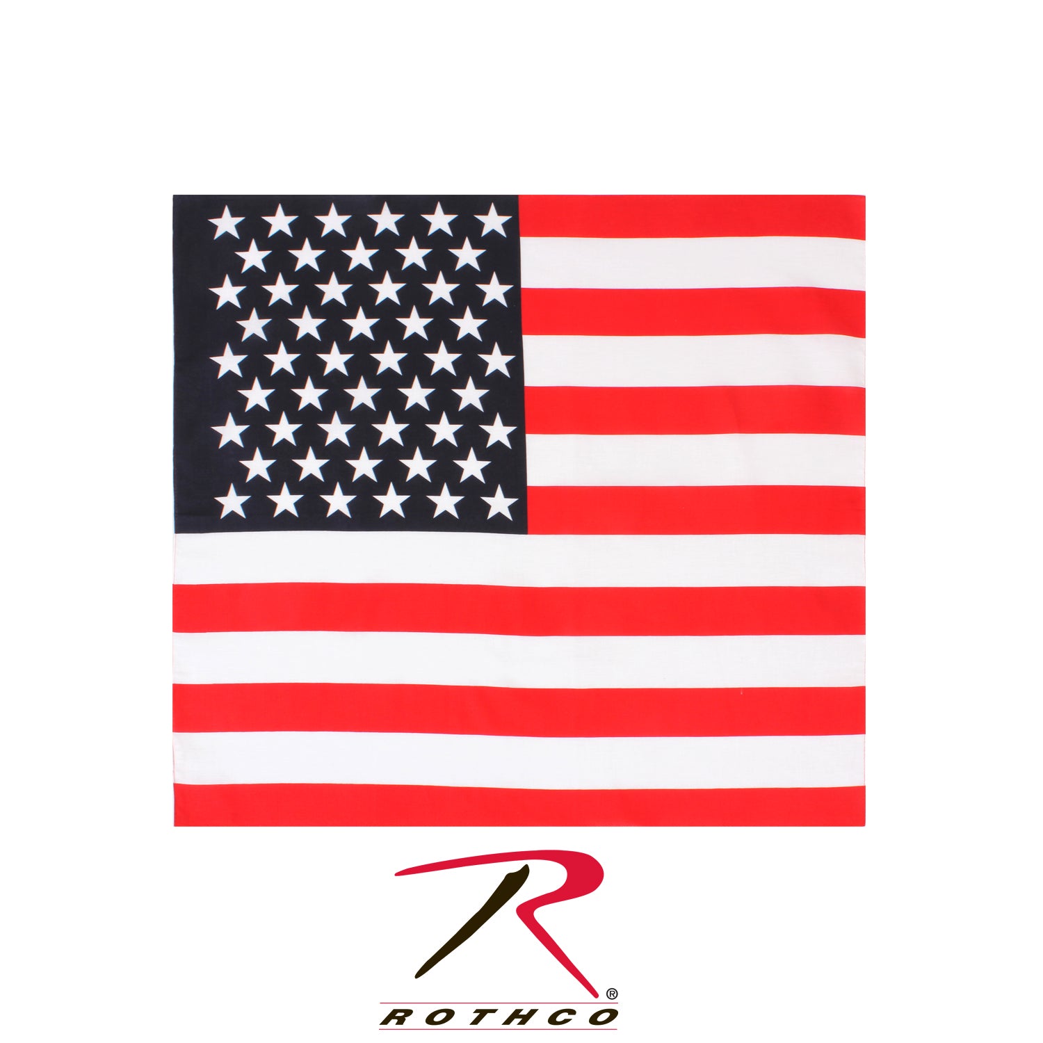 Rothco U.S. Flag Bandana Size 22 x 22 Inches - Durable Cotton Patriotic Accessory