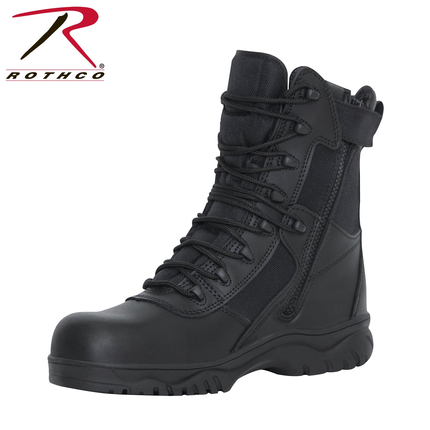 Rothco 8-Inch Forced Entry Composite Toe Tactical Boot with Side Zipper and Non-Metallic Construction