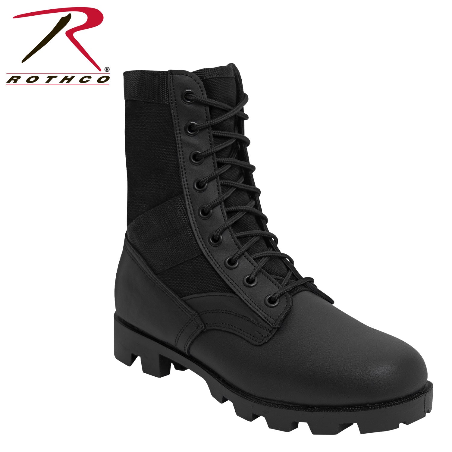 Rothco Jungle Boots - 8 Inch Black with Durable Canvas and Enhanced Traction