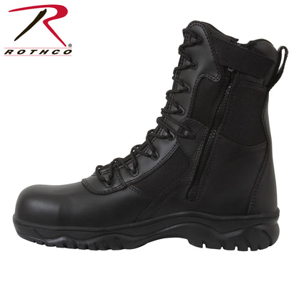 Rothco 8-Inch Forced Entry Composite Toe Tactical Boot with Side Zipper, Size 6.5