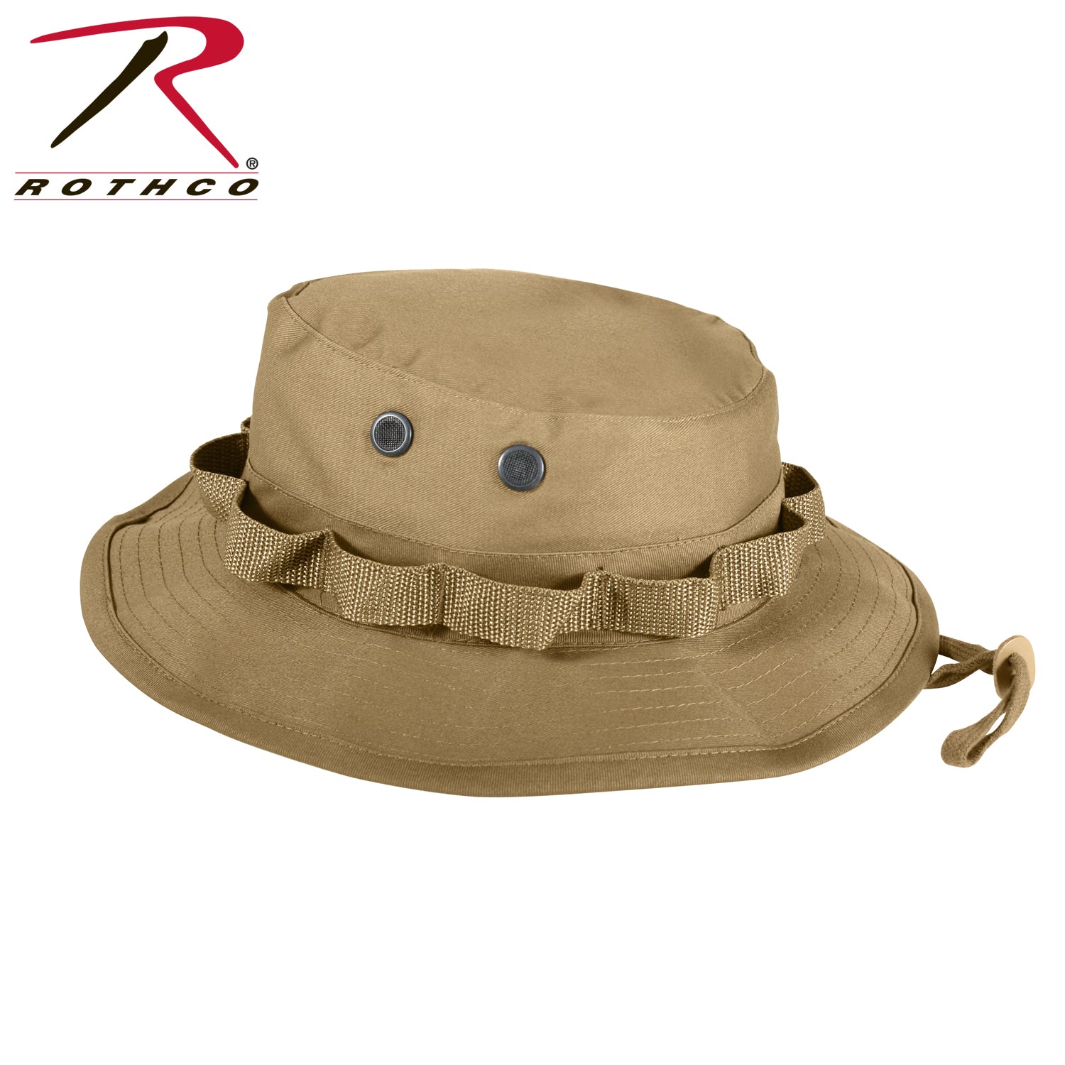 Rothco Boonie Hat Coyote Brown – Military Tactical Sun Hat with Wide Brim, Camouflage Branch Loops, and Adjustable Chin Strap