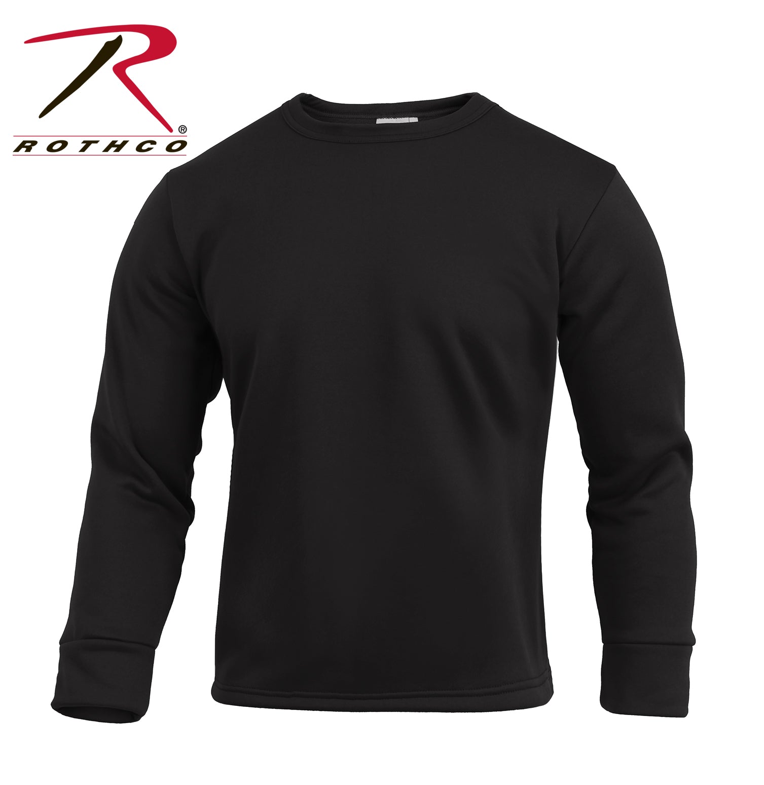 Rothco ECWCS Poly Crew Neck Top 3XL Black – Cold Weather Long Sleeve Shirt