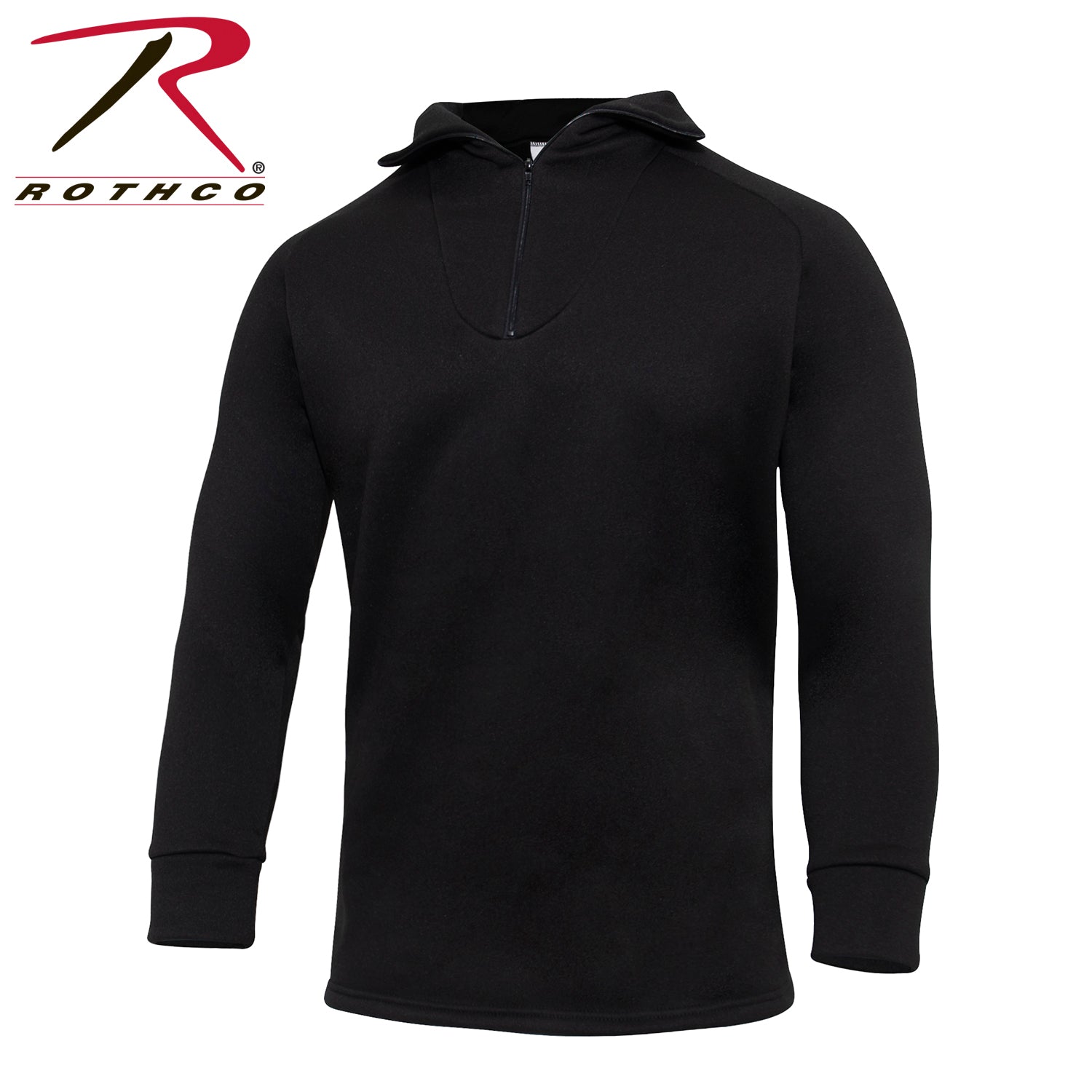 Rothco ECWCS Poly Zip Collar Shirt 4XL Black – Cold Weather Mid-Layer