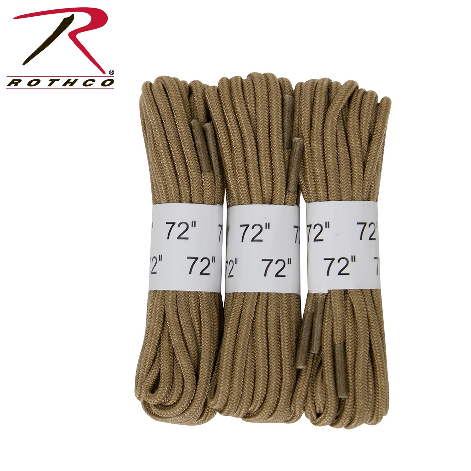 Rothco 72-inch Boot Laces - 3 Pack in Desert Tan
