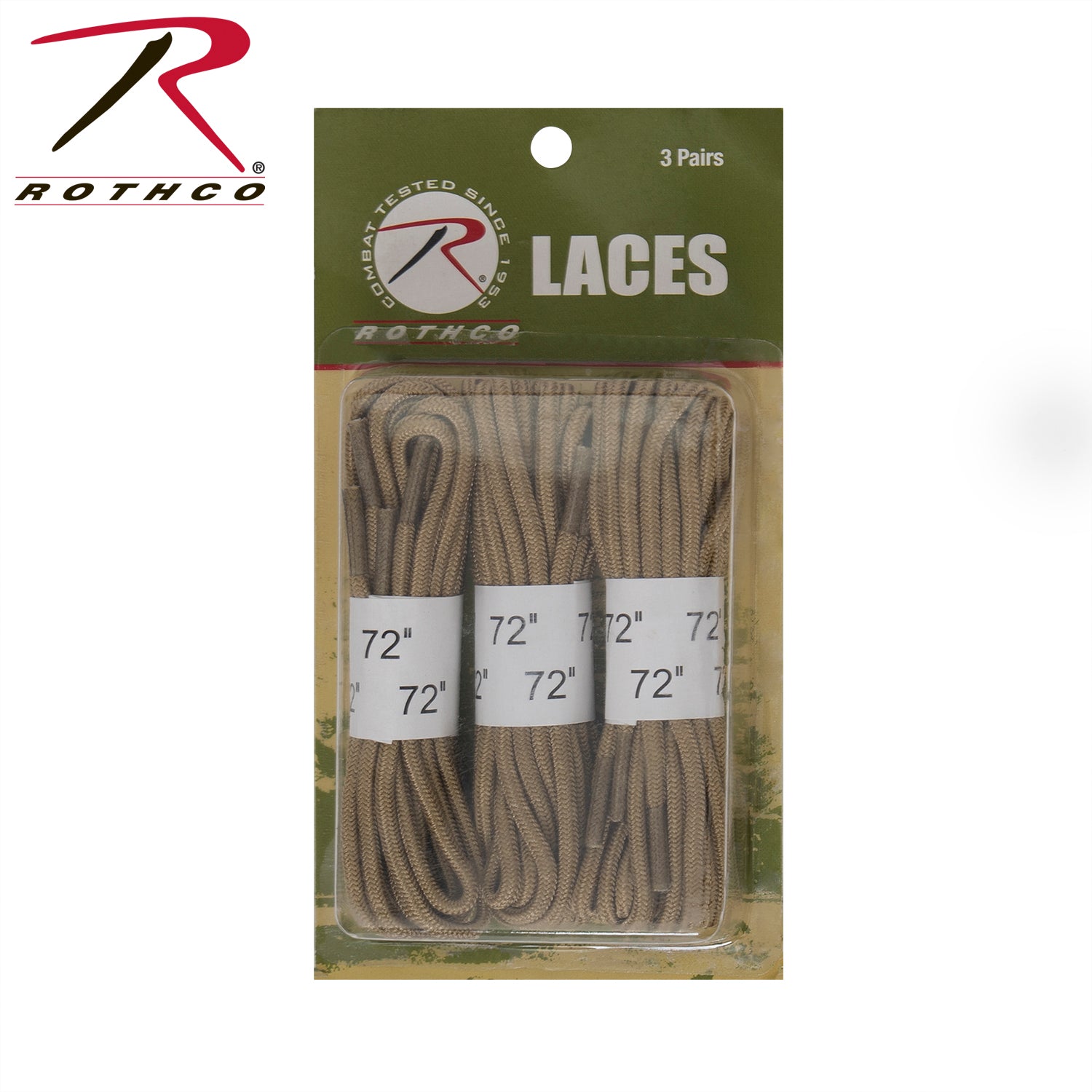 Rothco 72-inch Boot Laces - 3 Pack in Desert Tan