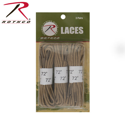 Rothco 72-inch Boot Laces - 3 Pack in Desert Tan