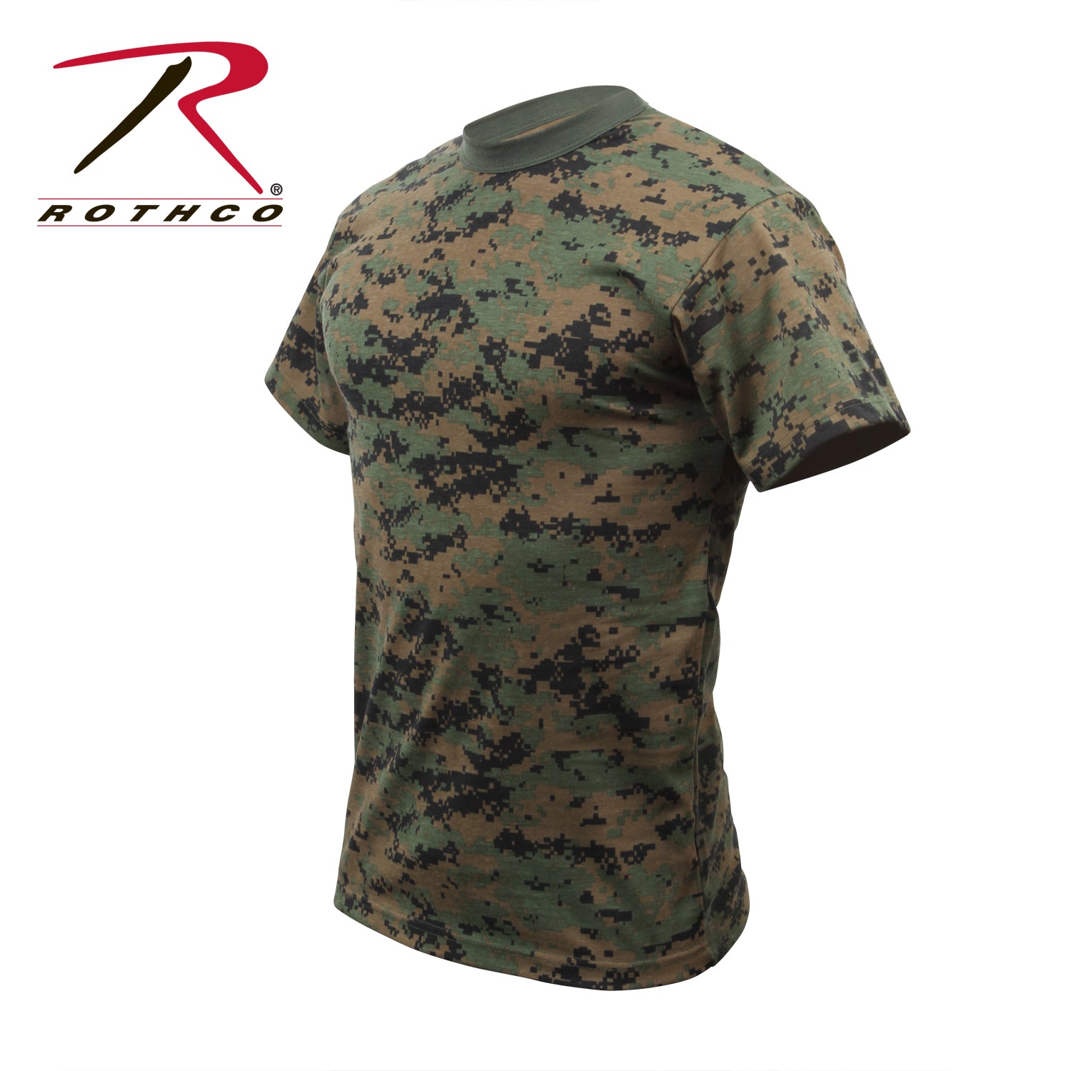 Rothco Digital Camo T-Shirt in Woodland Digital Camo, Size Large