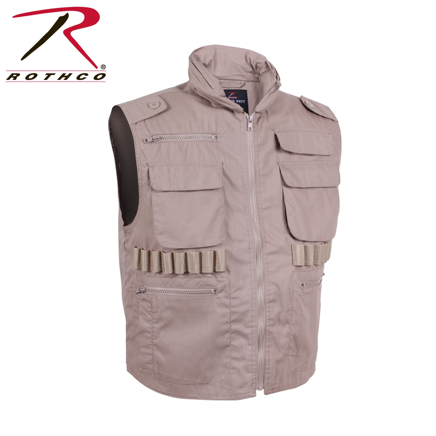 Rothco Ranger Vest Khaki Size Large – Durable Tactical Outdoor Vest with Multiple Storage Pockets