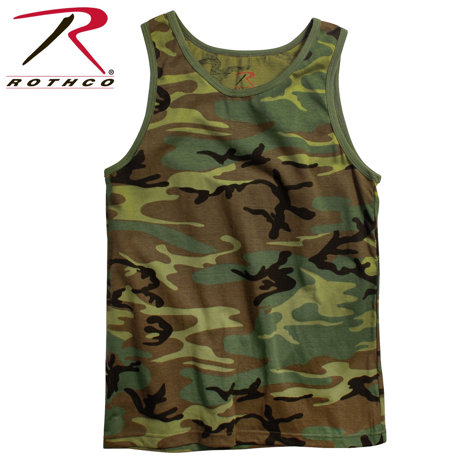 Rothco Woodland Camo Tank Top Size M – Durable Sleeveless Muscle Shirt for Men