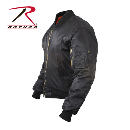 Rothco MA-1 Flight Jacket Black Size XL - Warm Military Bomber with Reversible Orange Lining
