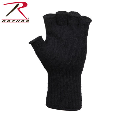 Rothco Black Fingerless Wool Gloves - US-Made for Warmth and Dexterity