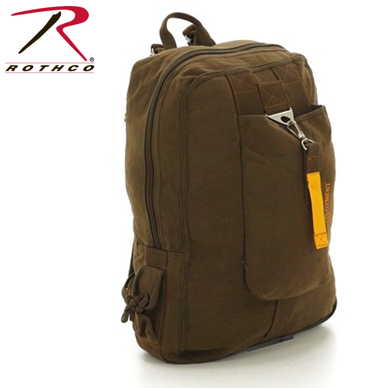 Rothco Vintage Canvas Flight Bag Brown - 19.5 x 15 x 4.5 Inches Travel & Carryall