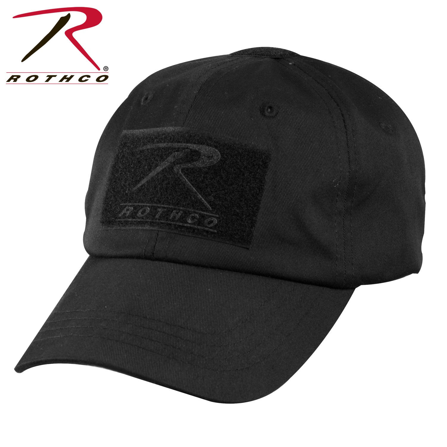 Rothco Tactical Operator Cap Black – Adjustable Military-Style Field Hat with Patches and Ventilation