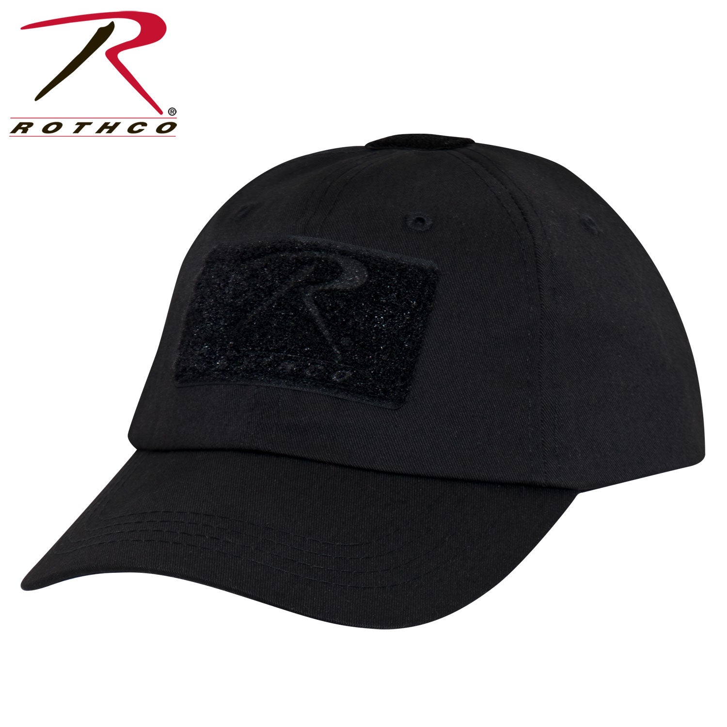 Rothco Tactical Operator Cap Black – Adjustable Military-Style Field Hat with Patches and Ventilation