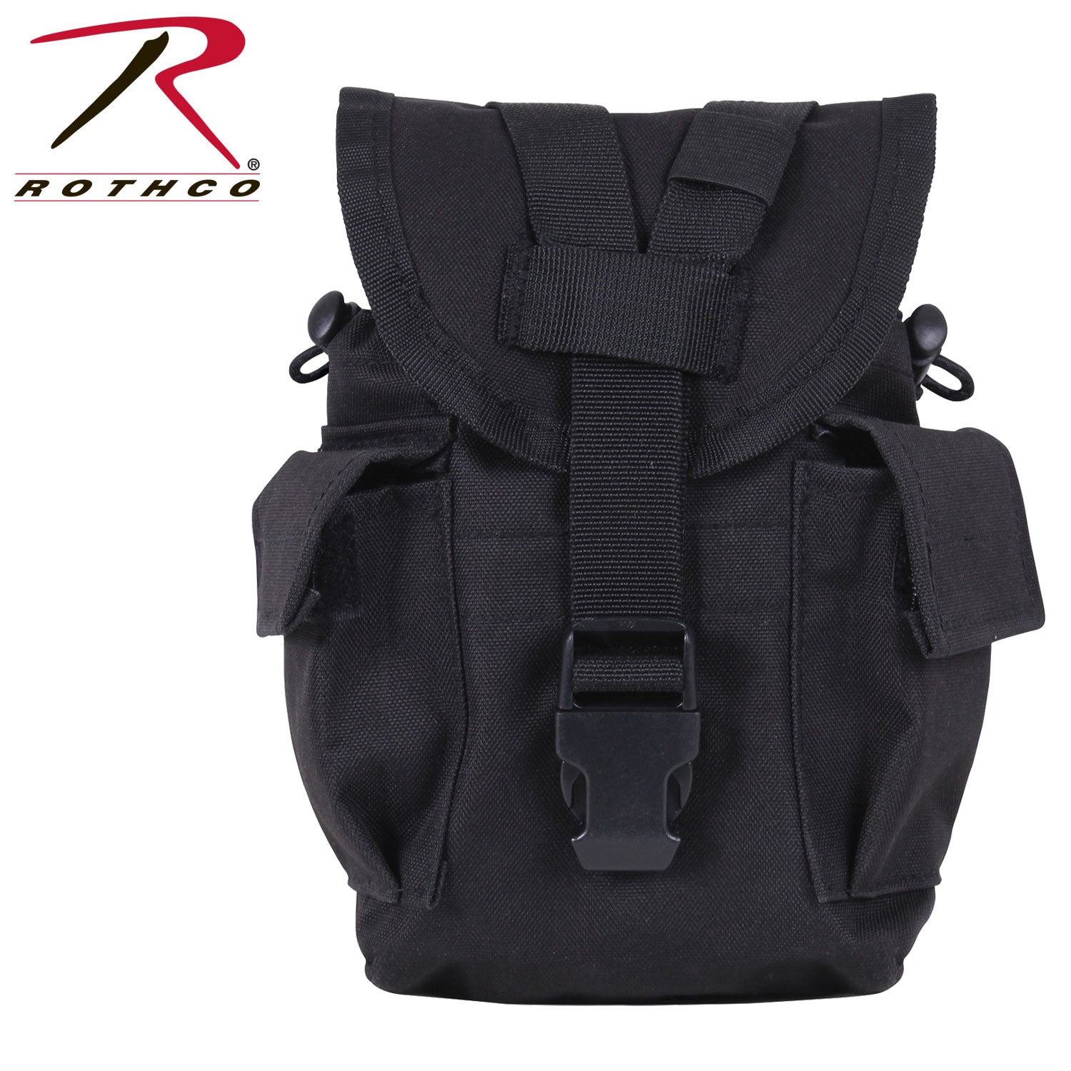 Rothco MOLLE II Canteen & Utility Pouch Black - Durable Tactical Hydration and Storage Solution