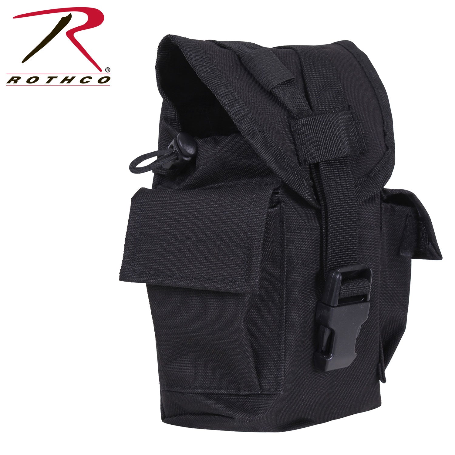 Rothco MOLLE II Canteen & Utility Pouch Black - Durable Tactical Hydration and Storage Solution