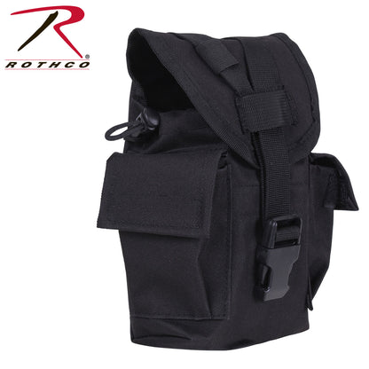 Rothco MOLLE II Canteen & Utility Pouch Black - Durable Tactical Hydration and Storage Solution