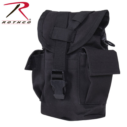 Rothco MOLLE II Canteen & Utility Pouch Black - Durable Tactical Hydration and Storage Solution