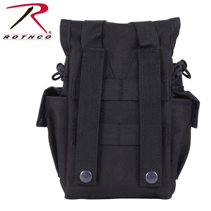 Rothco MOLLE II Canteen & Utility Pouch Black - Durable Tactical Hydration and Storage Solution