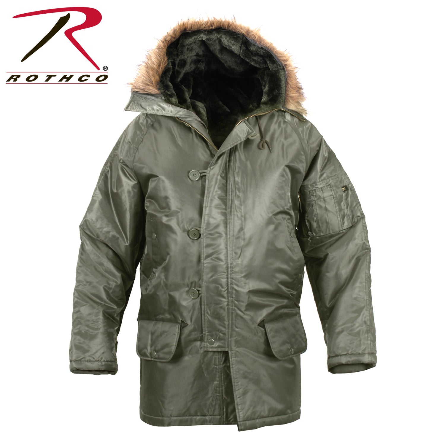 Rothco N-3B Parka in Sage Green Size 3XL – Heavy-Duty Water-Repellent Cold Weather Jacket