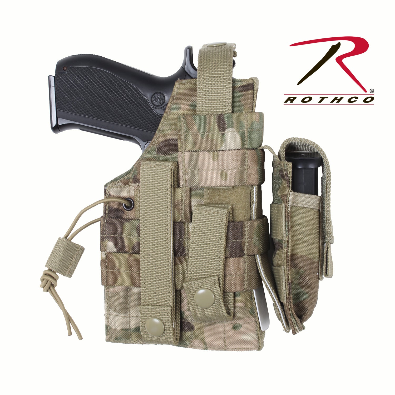 Rothco MOLLE Modular Ambidextrous Holster MultiCam – Versatile Tactical Gear for Right and Left-Handed Use