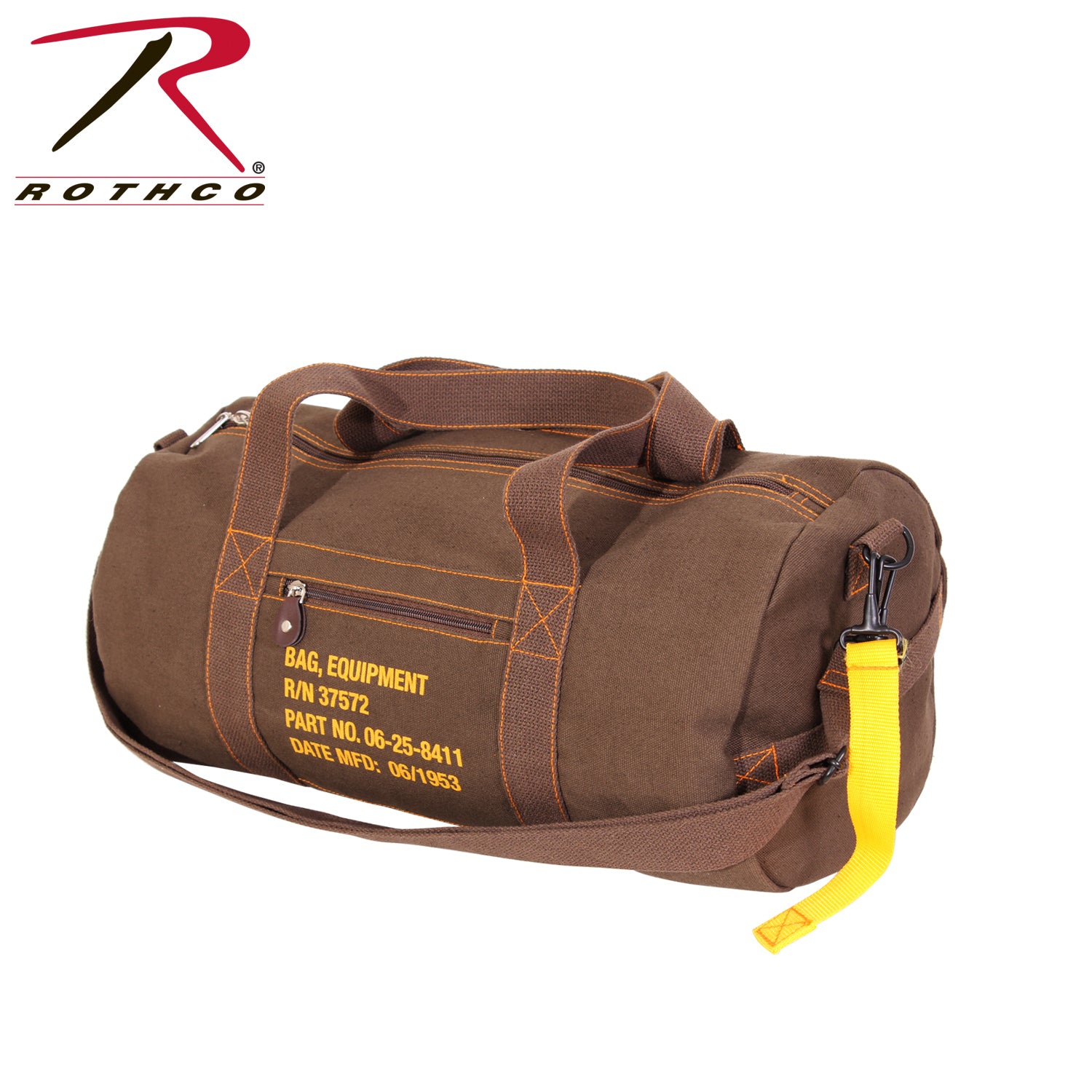 Rothco Canvas Equipment Bag Earth Brown, 19-Inch Duffel for Travel and Sports Gear