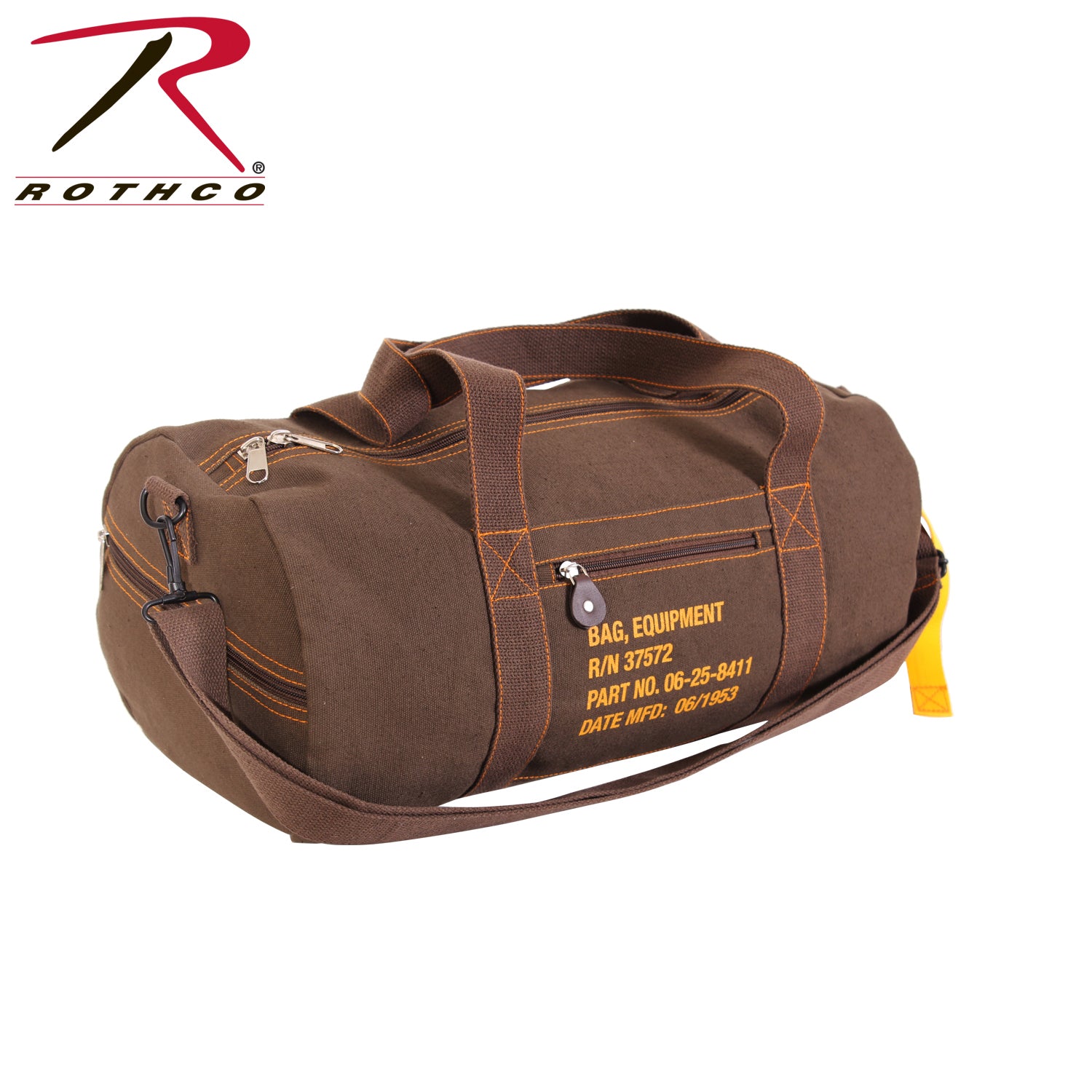 Rothco Canvas Equipment Bag Earth Brown, 19-Inch Duffel for Travel and Sports Gear