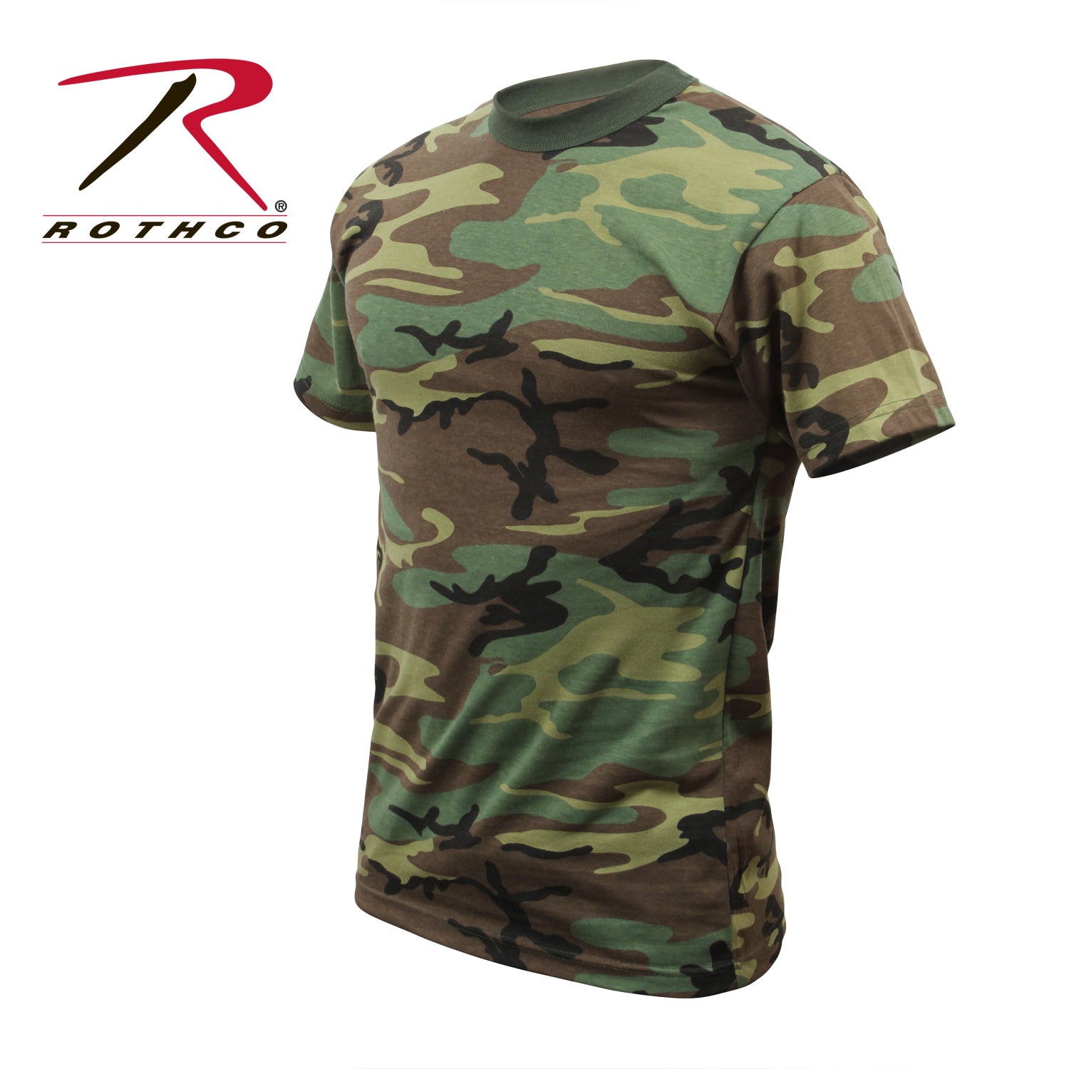 Rothco Woodland Camo T-Shirt Size XS - Durable Military-Style Camouflage Tee