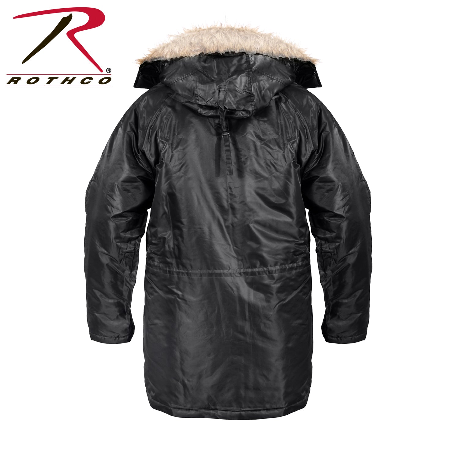 Rothco N-3B Parka Black Size XL - Heavy-Duty Water-Repellent Military-Style Winter Coat