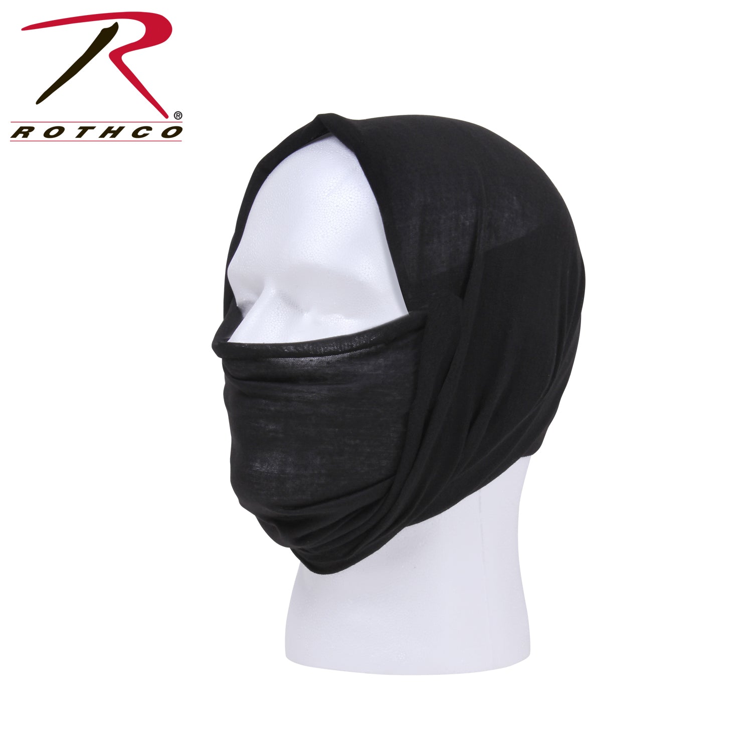 Rothco Multi-Use Neck Gaiter and Face Covering Tactical Wrap in Black - Part No. 5301