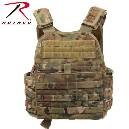 Rothco MOLLE Plate Carrier Vest MultiCam Size Regular - Tactical Body Armor Vest for Military and Outdoor Use