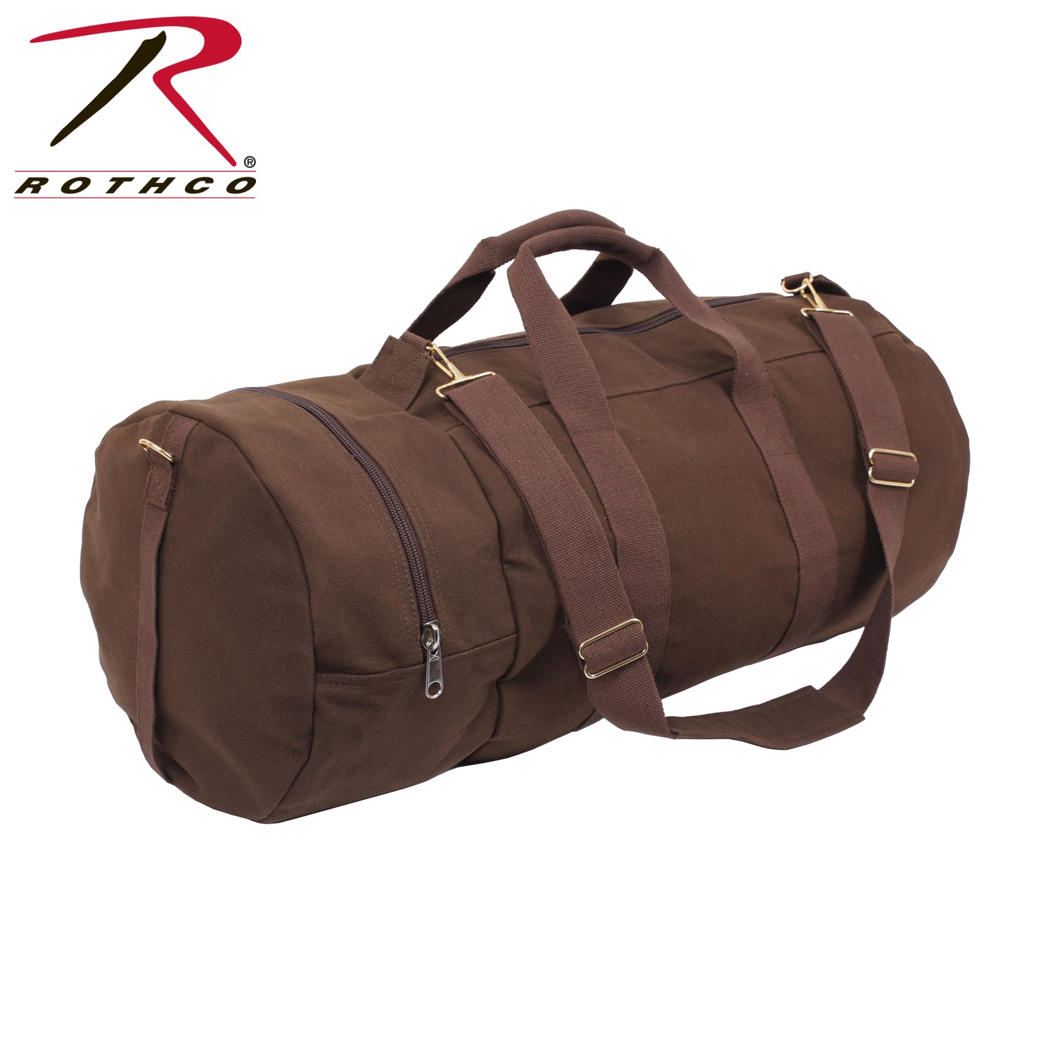 Rothco Canvas Double-Ender Sports Bag in Earth Brown – Durable 30-Inch Travel and Sports Bag with Extension Pocket