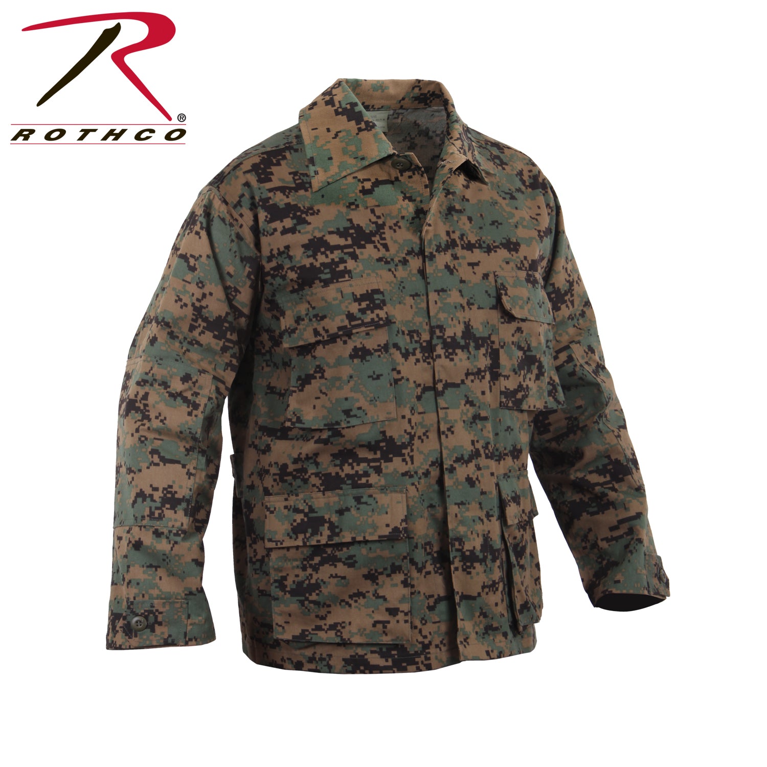 Rothco Twill BDU Shirt in Woodland Digital Camo Size M – Durable Military-Style Tactical Shirt