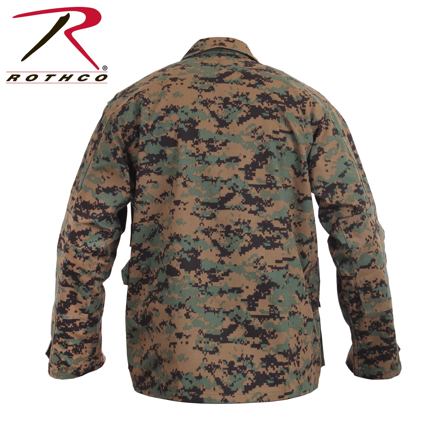 Rothco Twill BDU Shirt in Woodland Digital Camo Size M – Durable Military-Style Tactical Shirt