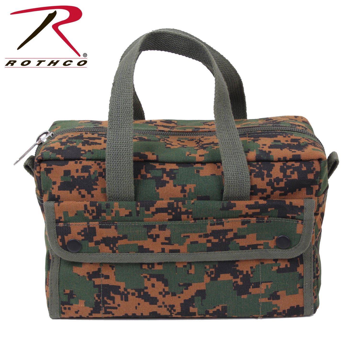 Rothco G.I. Style Mechanic's Tool Bag in Woodland Digital Camo - Heavy-Duty Canvas Storage Solution