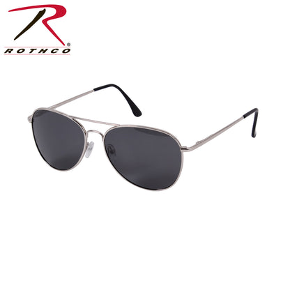 Rothco 58mm Polarized Sunglasses Chrome / Smoke – Impact-Resistant Aviator Sunglasses with UV400 Protection