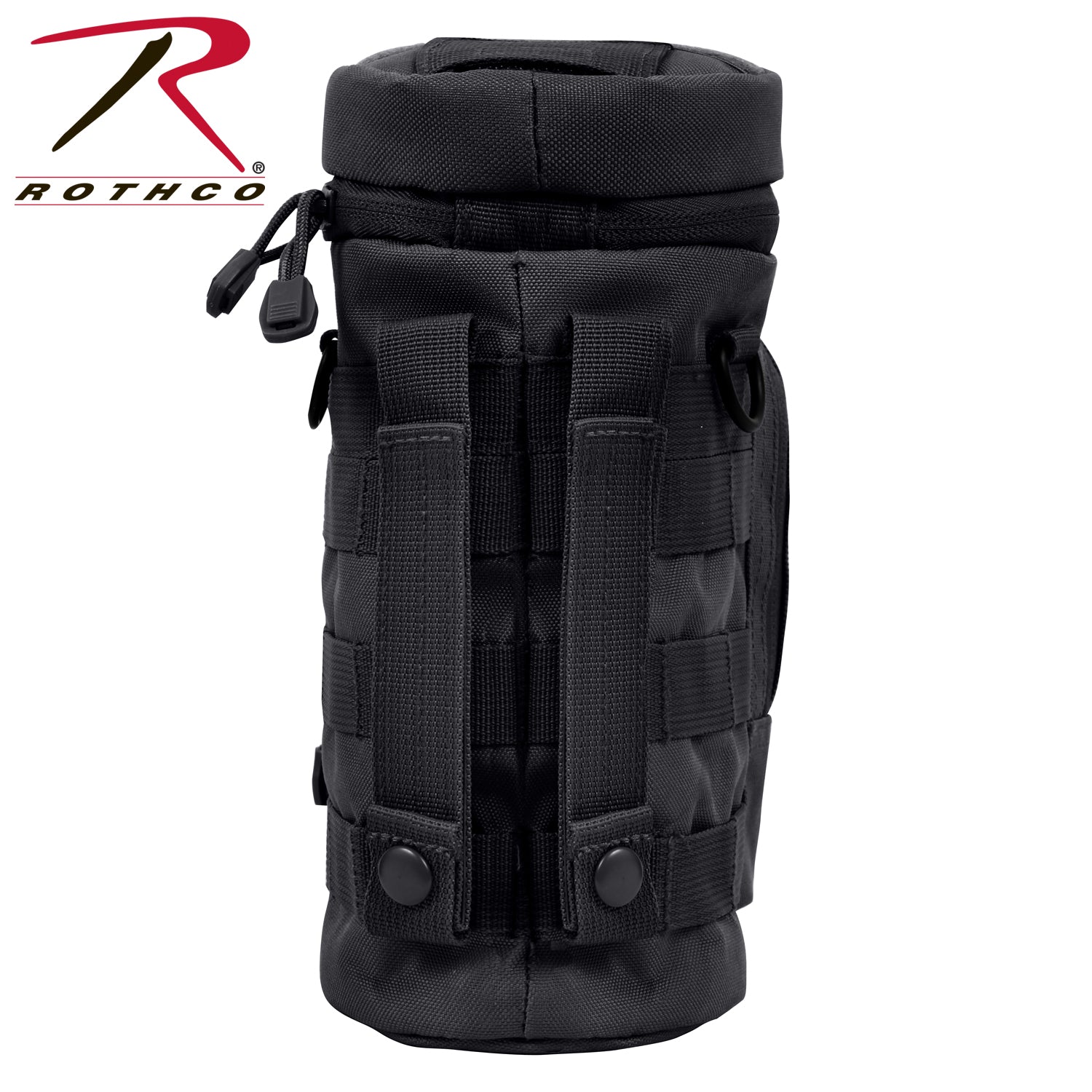 Rothco MOLLE Compatible Water Bottle Pouch Black – Durable Polyester Outdoor Hydration Carrier