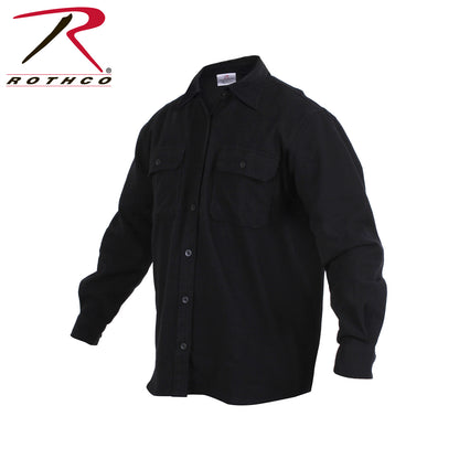 Rothco Heavyweight Solid Flannel Shirt Black Size 3XL - Durable Outdoor Layer