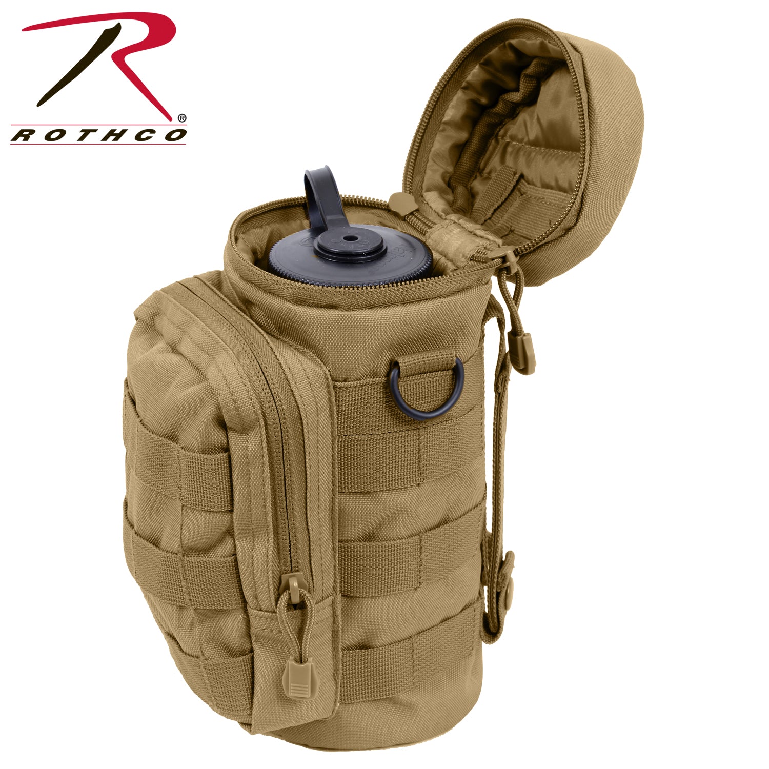 Rothco MOLLE Compatible Water Bottle Pouch in Coyote Brown - Part No. 2779