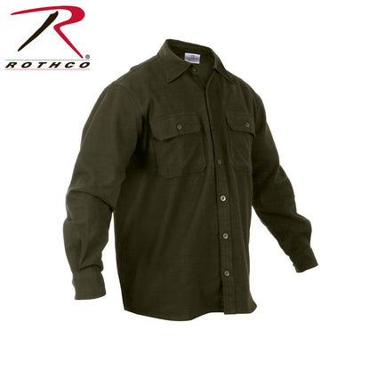 Rothco Heavyweight Solid Flannel Shirt Olive Drab Size XL – Rugged Warmth & Classic Style