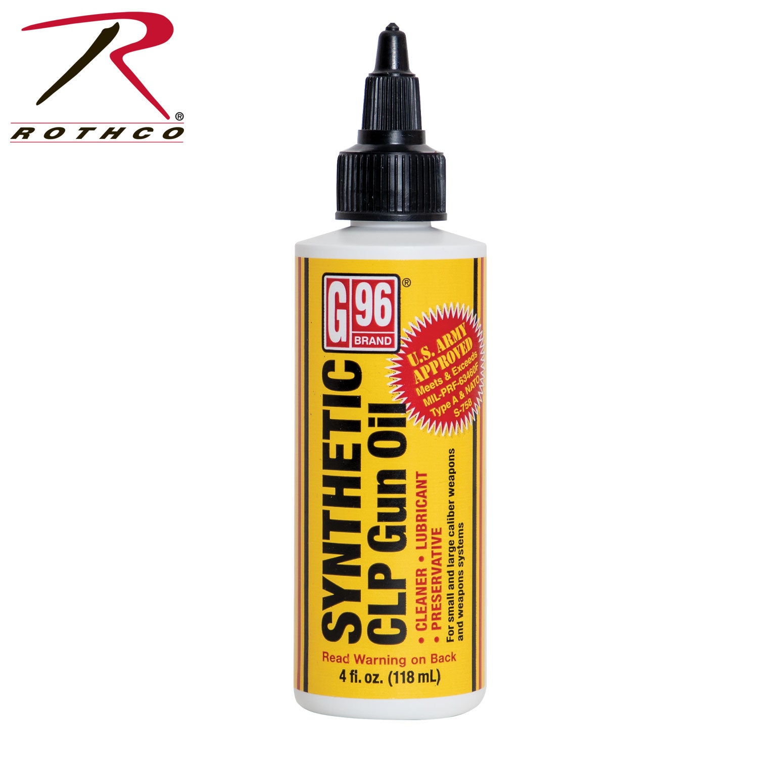 G96 Synthetic CLP Gun Oil - 4 fl oz. for Firearm Maintenance and Protection