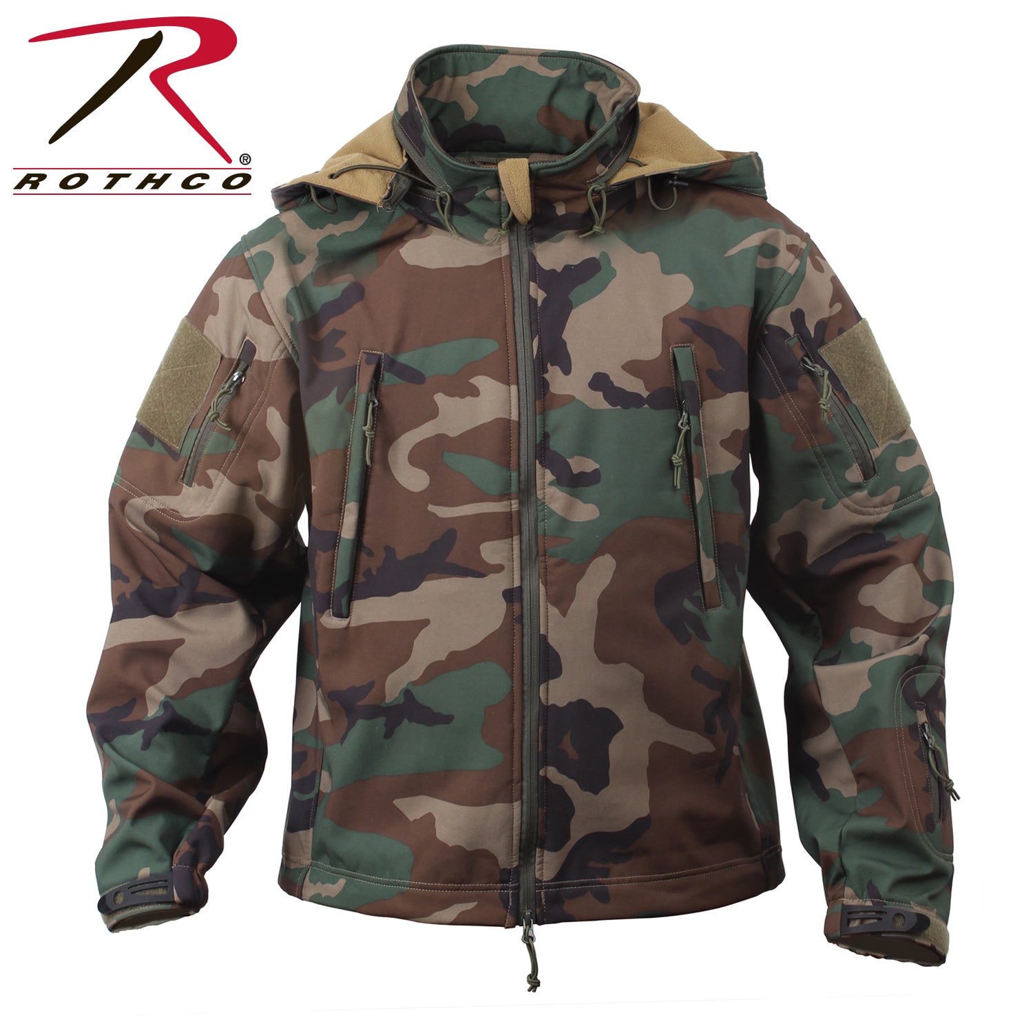 Rothco Special Ops Soft Shell Jacket in Woodland Camo - Size Small