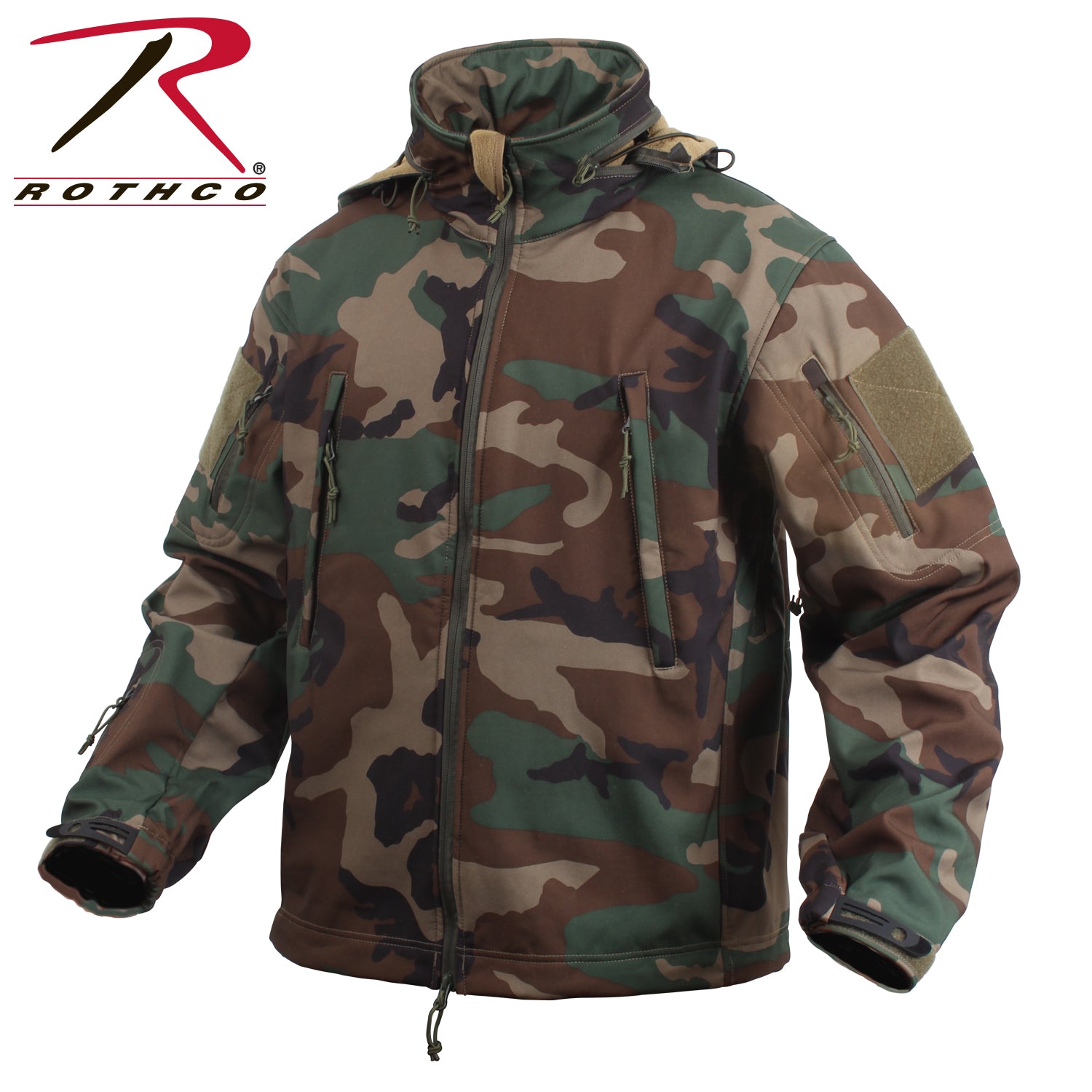 Rothco Special Ops Soft Shell Jacket in Woodland Camo - Size Small