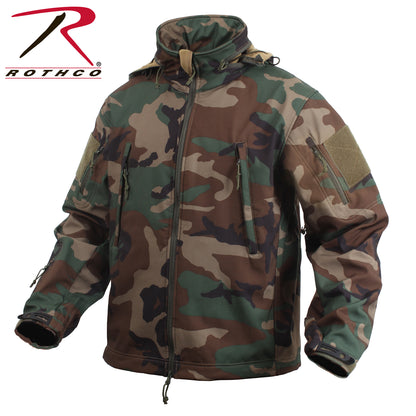Rothco Special Ops Soft Shell Jacket in Woodland Camo - Size Small