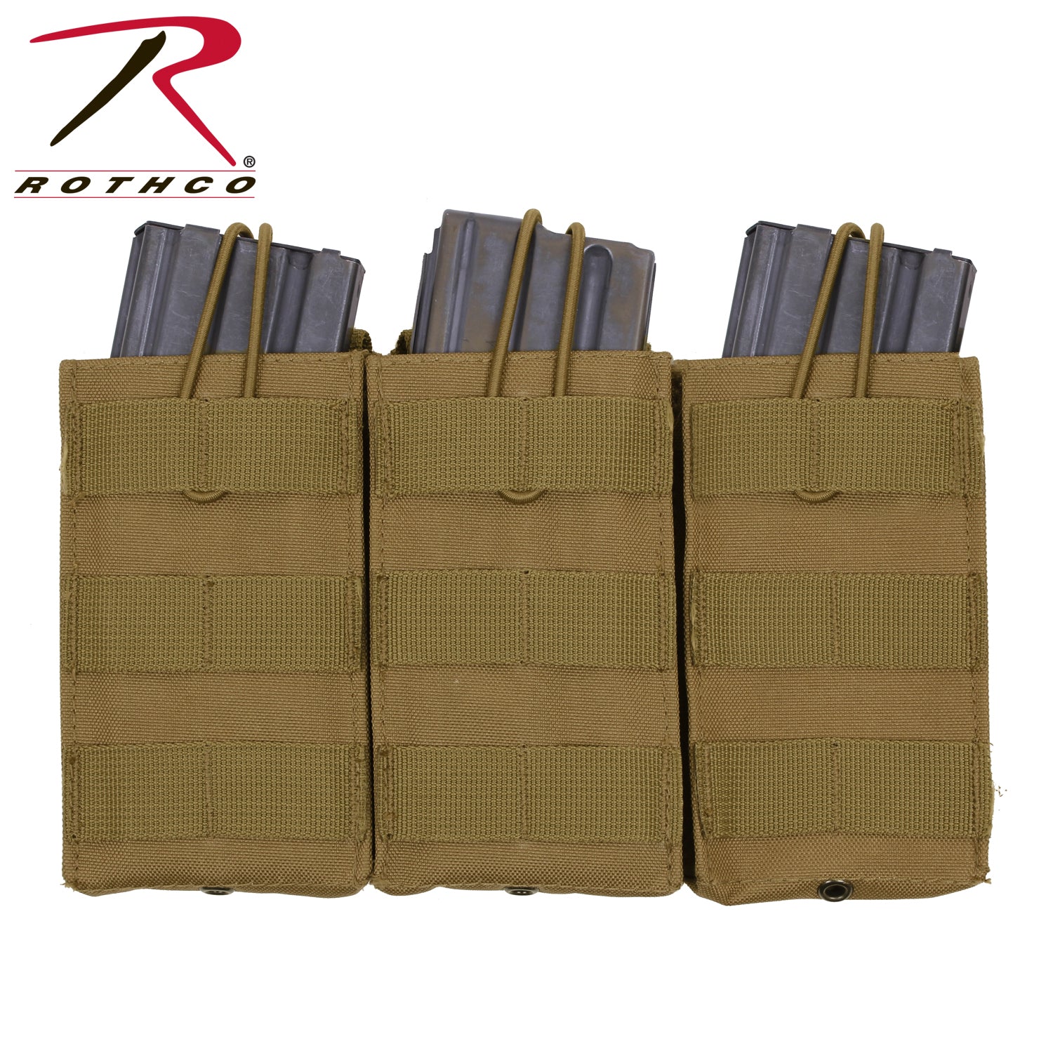 Rothco MOLLE Triple Mag Pouch in Coyote Brown – Rugged Tactical Rifle Magazine Carrier